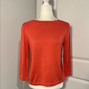 NWOT- Coldwater Creek Elegant 75% Silk Orange Red Women's Top Sweater